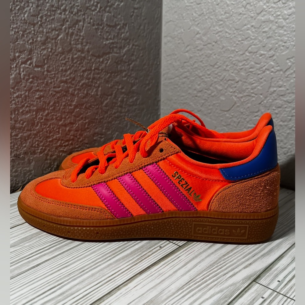 Adidas handball spezial women’s sneaker shoes Orange Pink size 5.5 JH5659 - Picture 3 of 12